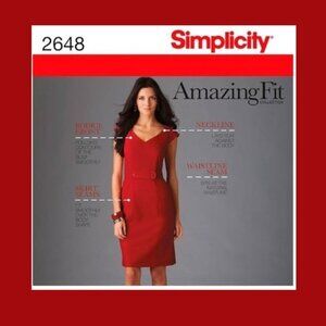 Simplicity Amazing Fit Pattern 2648 Misses Dress, Sizes 6-8-10-12-14